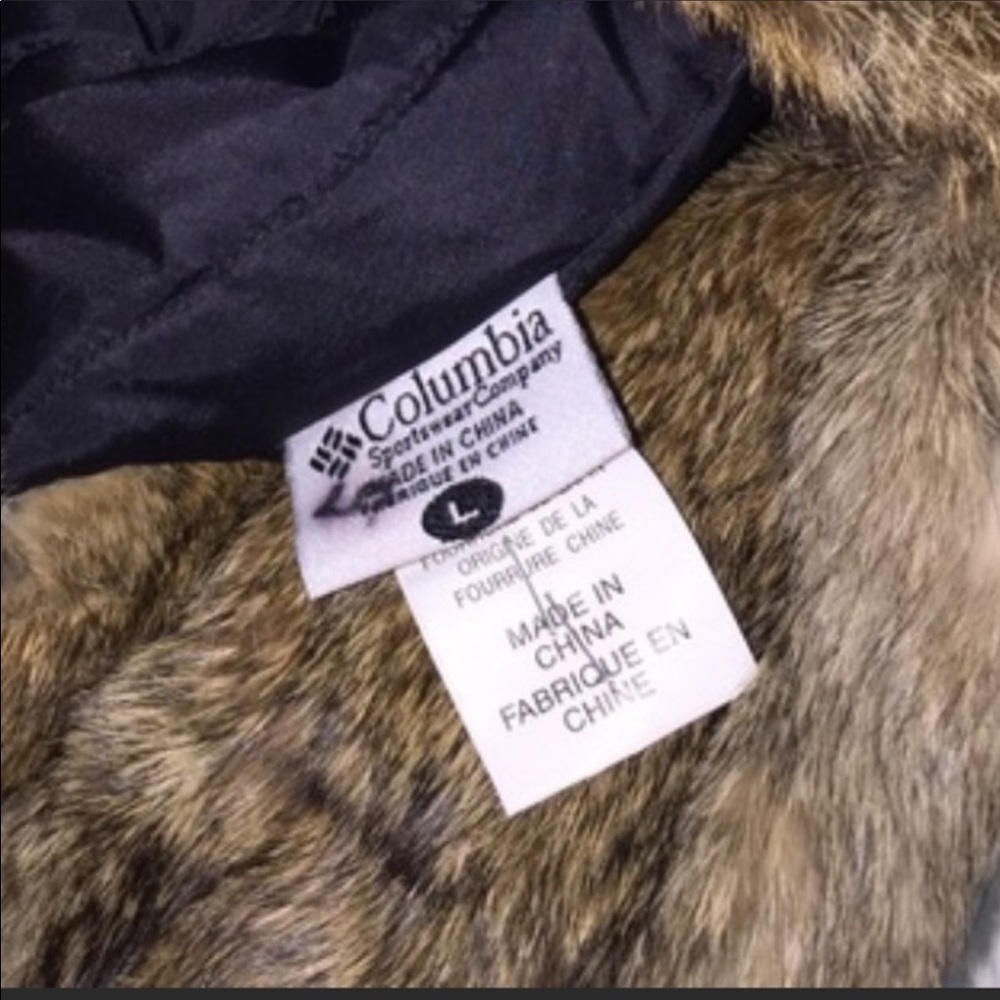Columbia Lg RabbitFur Insulated Bomber Hat DkGreen - Picture 6 of 8